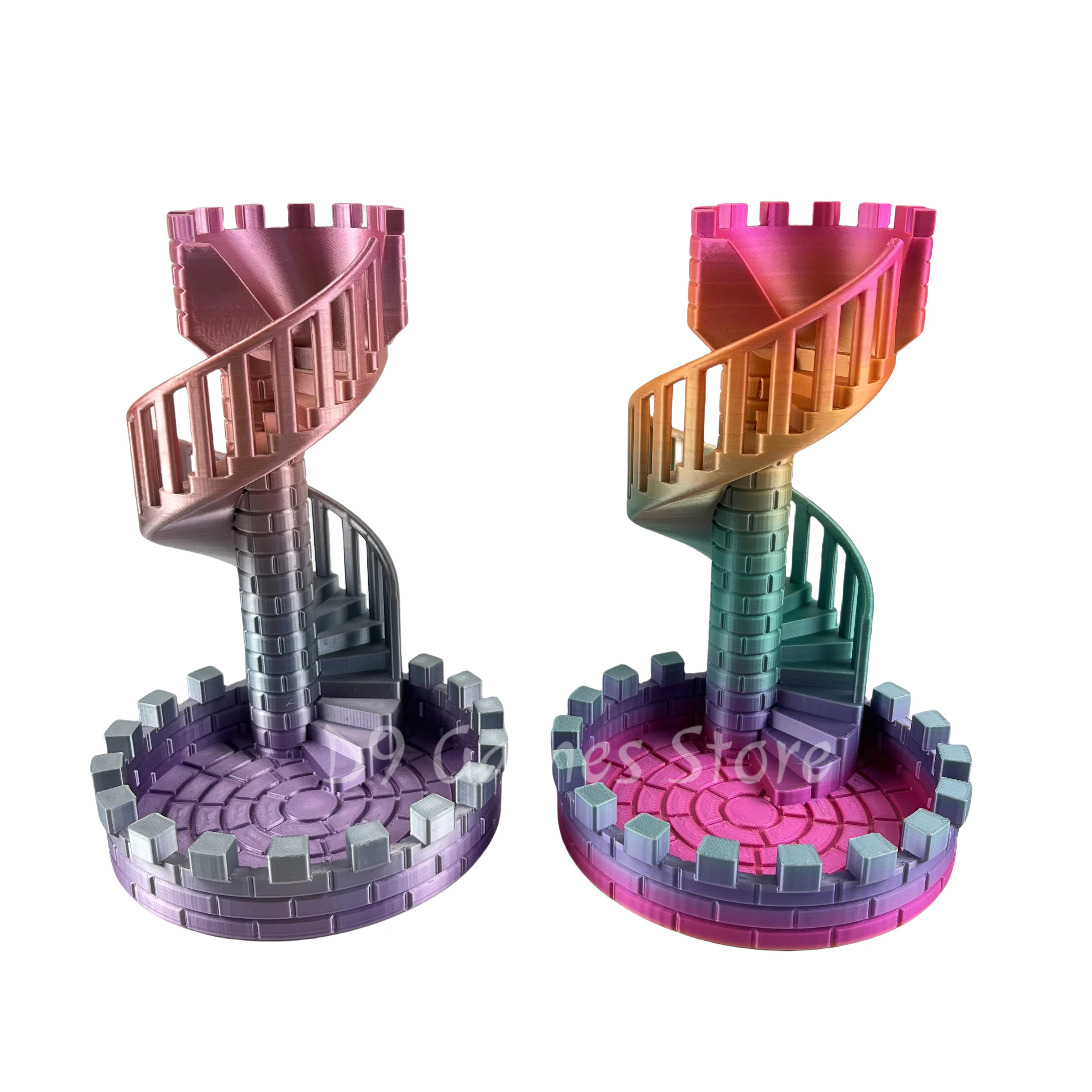 

Spiral Resin Dice Tower Colorful Dice Tower tray for throwing Acrylic Resin Dices for Role Playing Games RPG DND Dice Tower