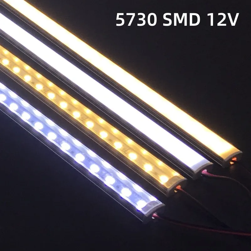 1-30 PCS LED Rigid Strip DC12V 50CM 20 inch SMD5730 36LEDs U-shaped Flat LED Aluminum Channel Rigid Strip for Indoor Lighting