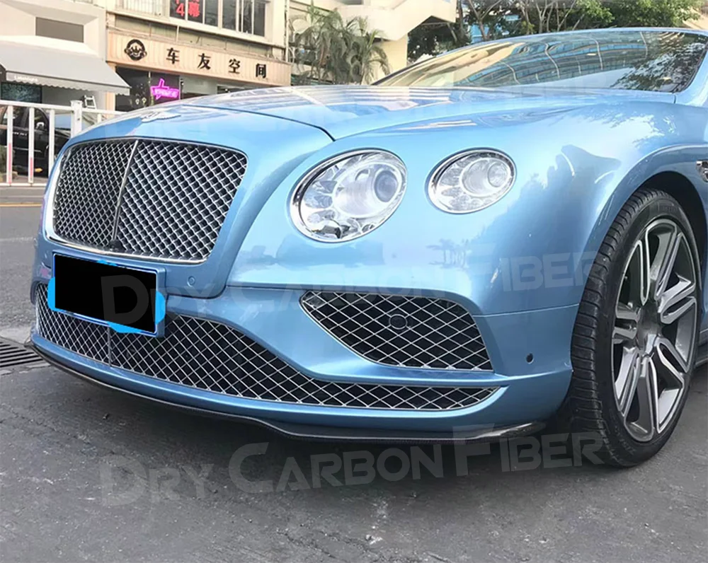 

For Bentley Continental GT W12 2015-2017 2018-2021 Carbon Fiber Front Bumper Lip Splitter Spoiler Body Kit