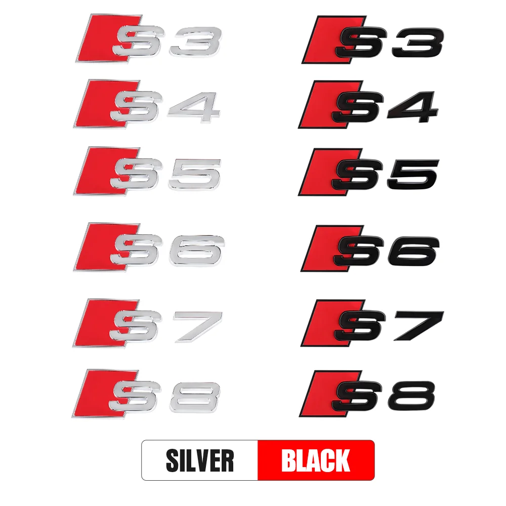 Für Audi A4 B8 B6 B9 B7 A3 8P 8V 8L A6 C7 C6 C5 Karosserie Heckklappe ABS-Emblem S3 S4 S5 S6 S7 S8 Aufkleber Dekor Zubehör – Detail 10