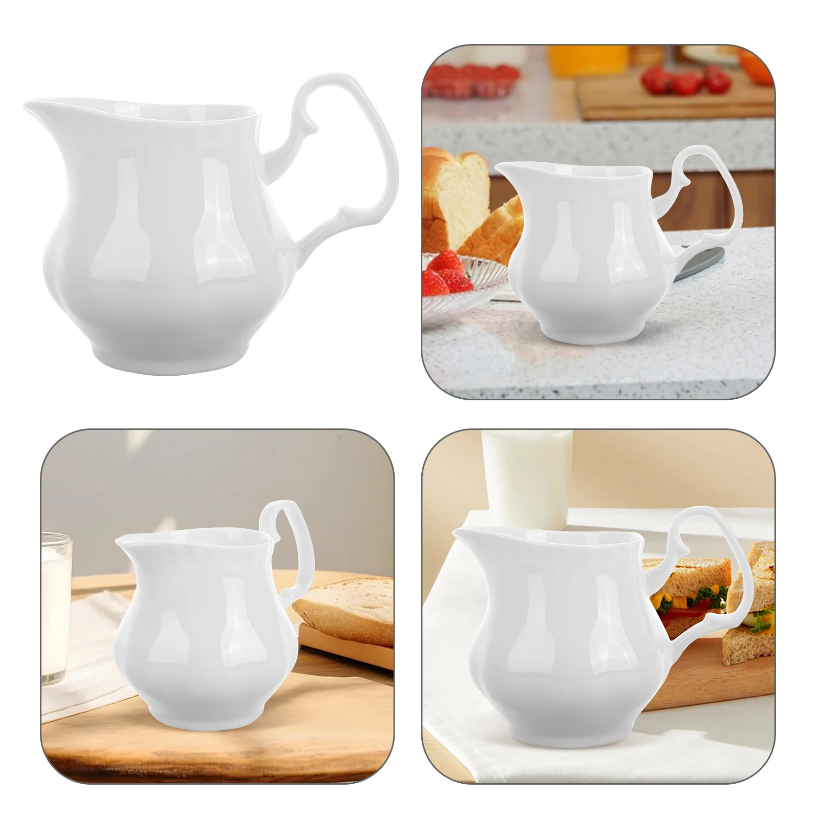 

200Ml Milk Frothing Jug Premium Bone China Pitcher for Coffee Tea Creamer Serving Vintage Style Ceramic Latte Art Tool
