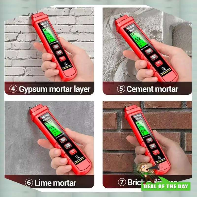 24-Hour Delivery  GN602 Intelligent Wood Moisture Detector 0~ 58 % Meter Tester For Building Material With Max/Mini Value