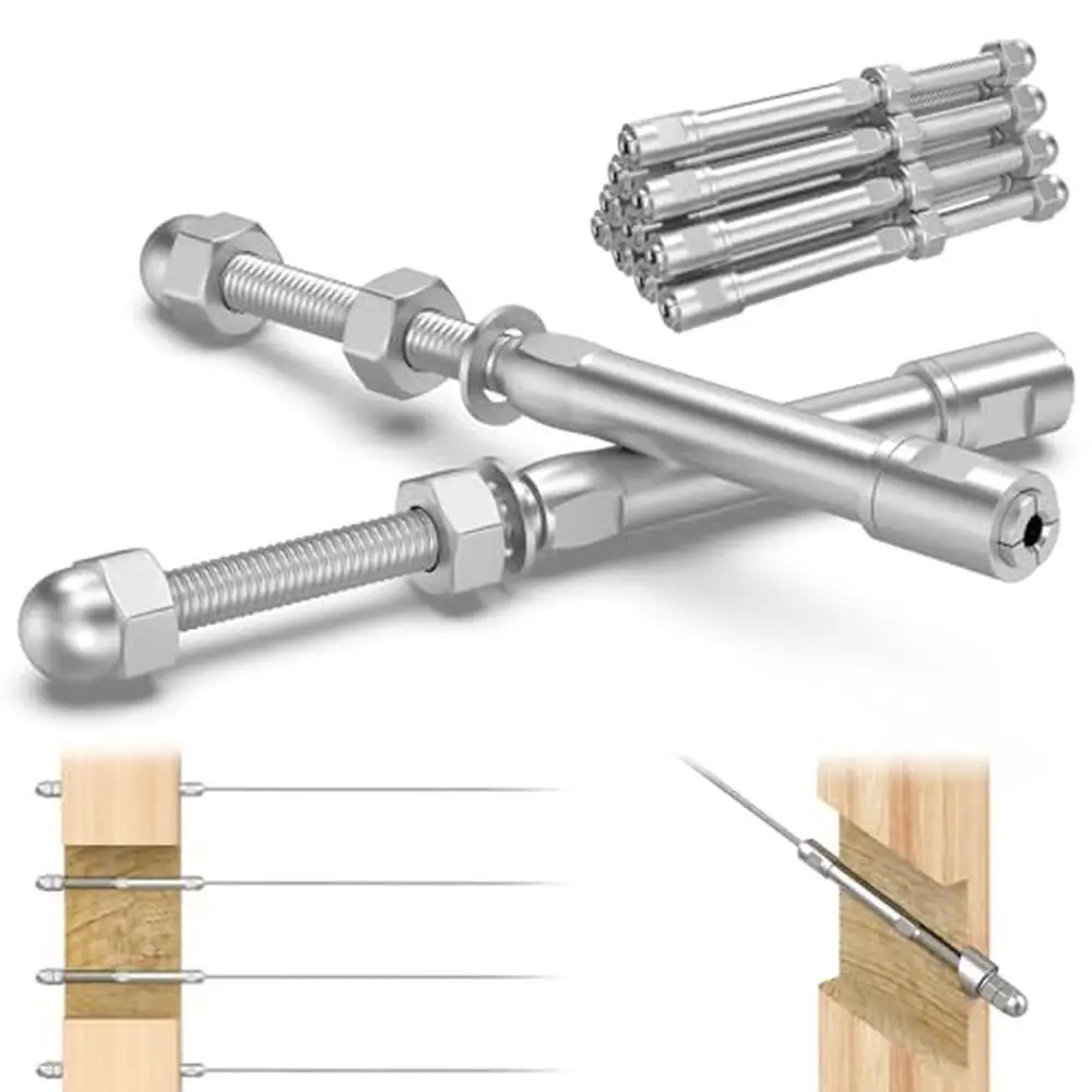 Stainless Steel Swageless Tension End Fitting Terminal Kit 1/8" Cable Railing