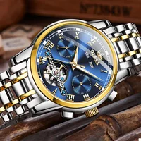 OLEVS montres pour hommes automatique mécanique affaires montre-bracelet étanche bracelet en acier inoxydable montre pour homme squelette calendrier 2