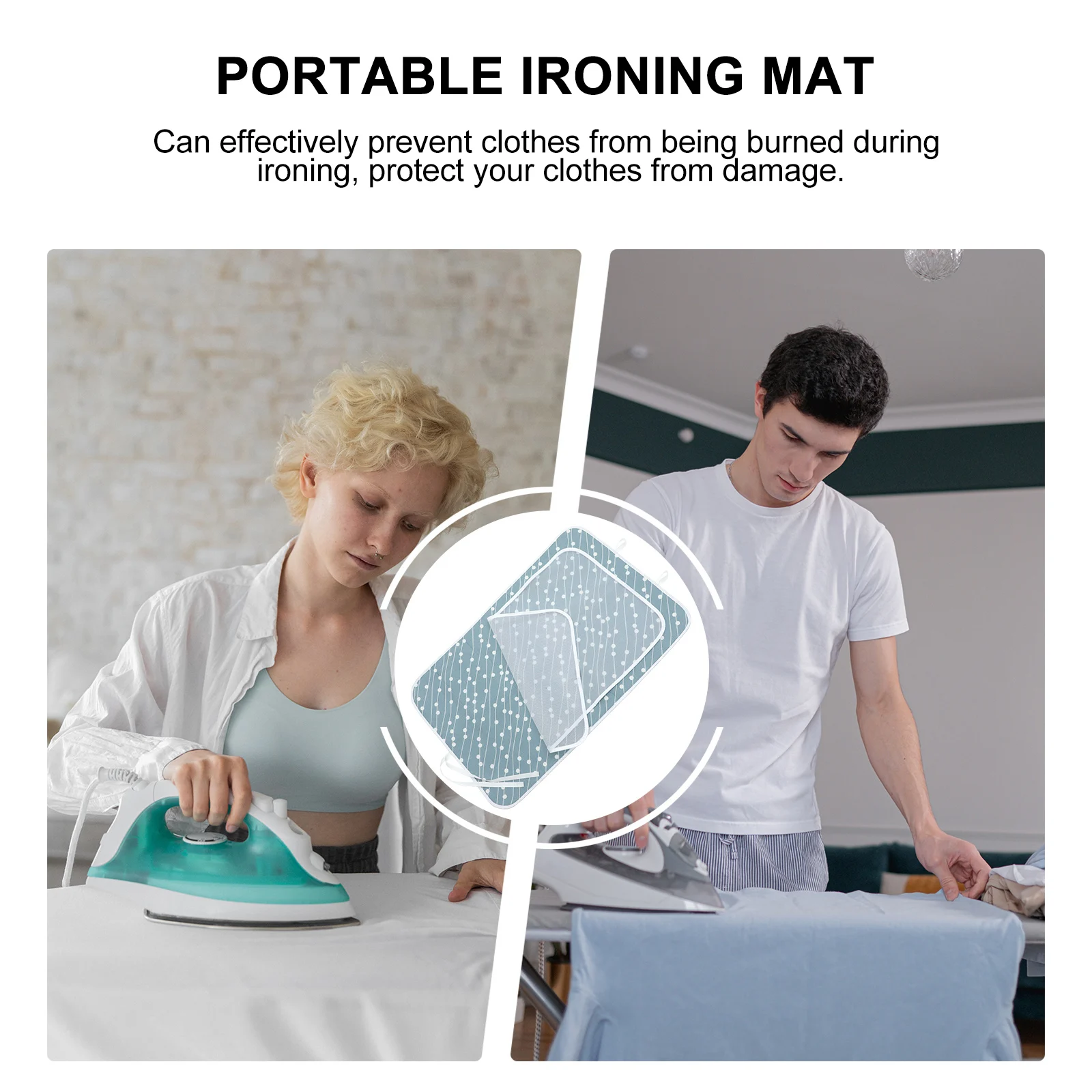 

Portable Foldable Ironing Pad 48x72cm Heat Resistant Pressing Cloth Mesh Surface Desktop Ironing Board Mat Travel Size Multi Use