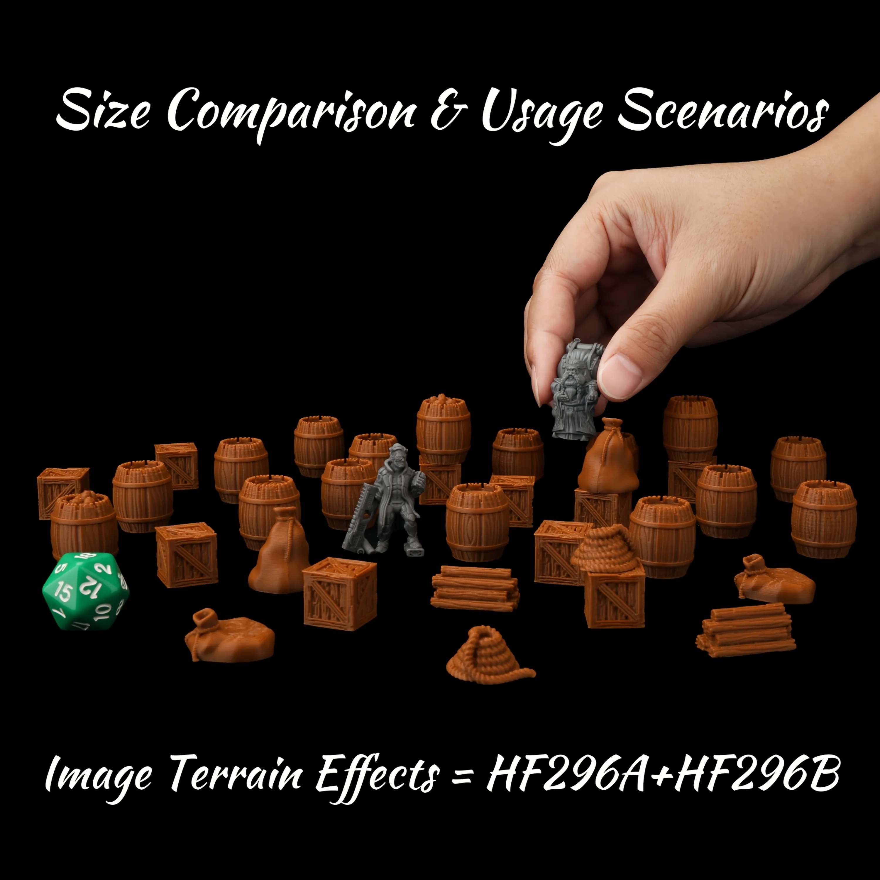Set de Miniaturas de Terreno para TRPG - Accesorios de Taberna y Ciudad Medieval, Barriles y Cajas, Accesorios de Carga, Marrón, Escenografía de Mesa para RPG