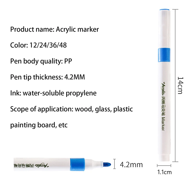 Set pulpen มาร์กเกอร์อะคริลิก12/24/36/48ชิ้นสำหรับเด็กผู้เริ่มต้นงานเพนท์มือศิลปะกราฟฟิตีบัญชีมือศิลปะปากกาพิเศษ