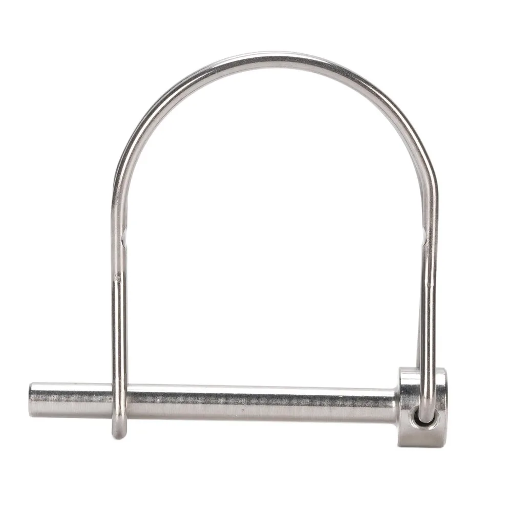 2PCS Practical 304 Stainless Steel Safety Coupler Pin Silver Universal Trailer Coupler Pin D Type Shape Extended Length PTO Pin