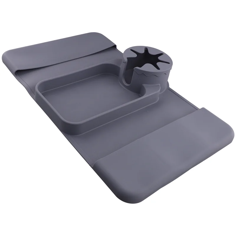 ABZV-Sofa Silicone Armrest Tray For Couch Armchair Cup Holder With Side Pocket Versatile Sturdy Installation Easy
