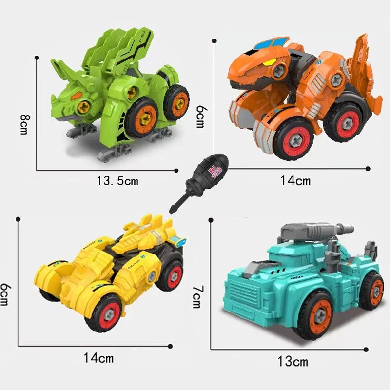 DIY Transformation Assembly Dinosaur Robot Toy Vehicle Truck Motorcycle Nut Screw Disassembly Combination Toys Gifts for Kids