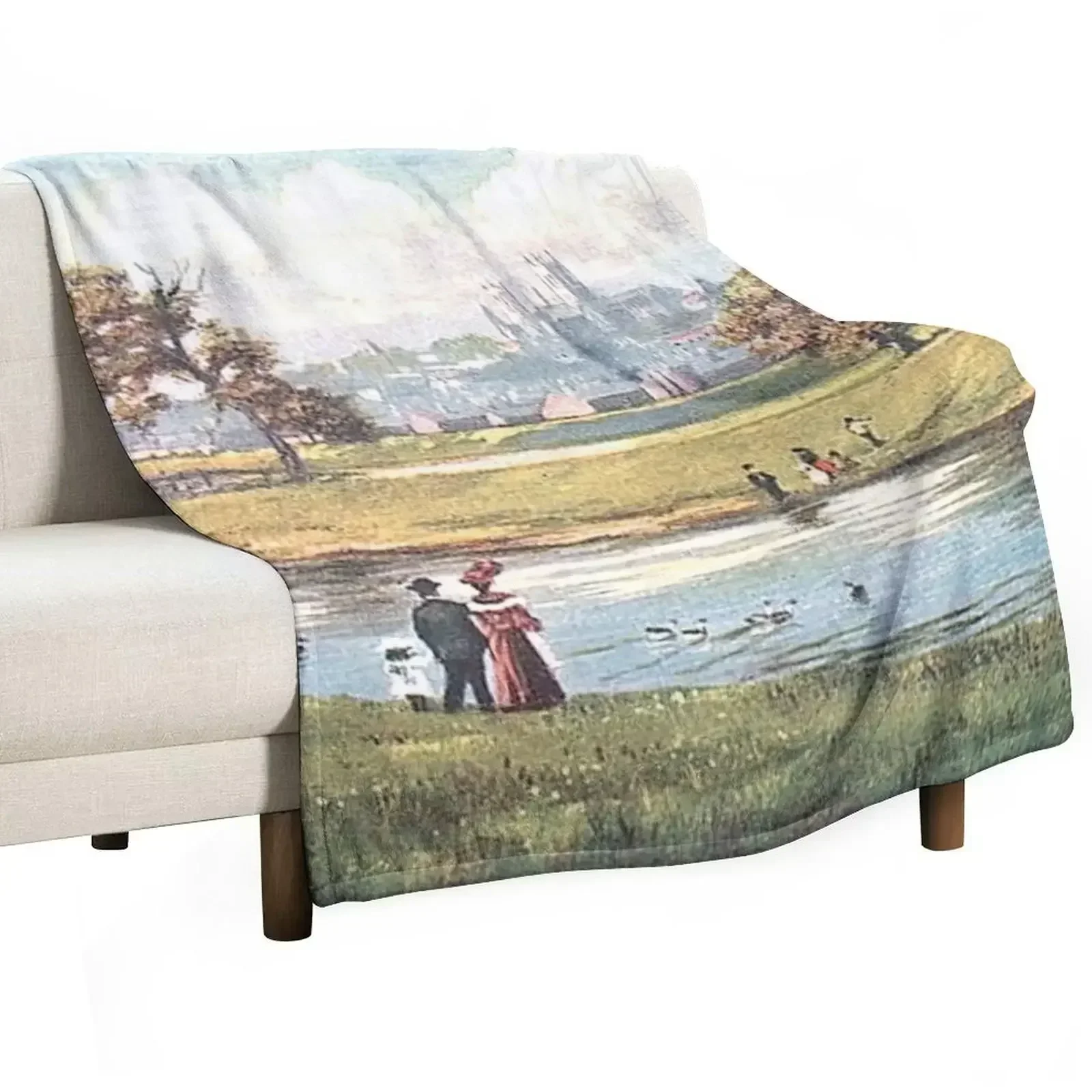 Lincoln from The River, Lincolnshire, England Throw Blanket Single Decorative Throw Plaid Hair Blankets