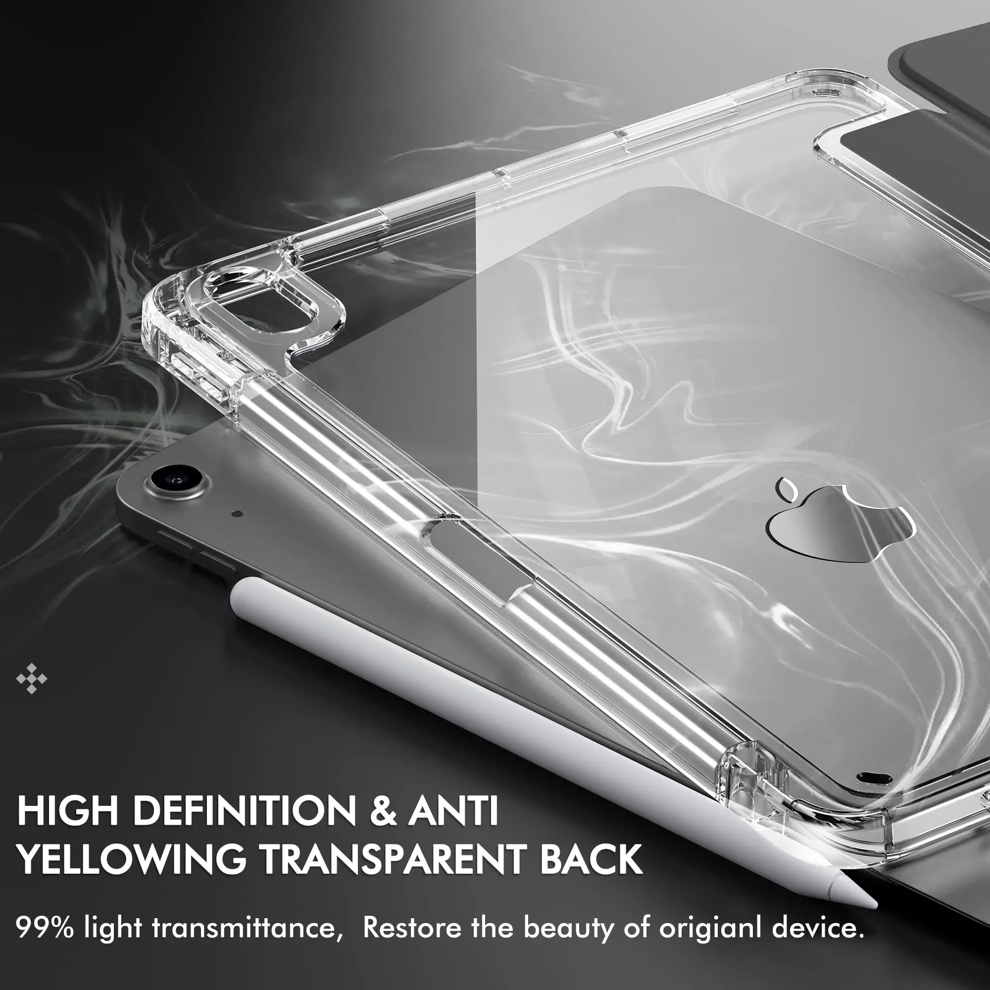 HD Crystal Clear Back Case for APPLE IPad Pro 13 12.9 11 M4 11th A16 10th 10.9 Air7 6/5/4 11 13 M3 2025 with Pencil Holder Cover - view 3