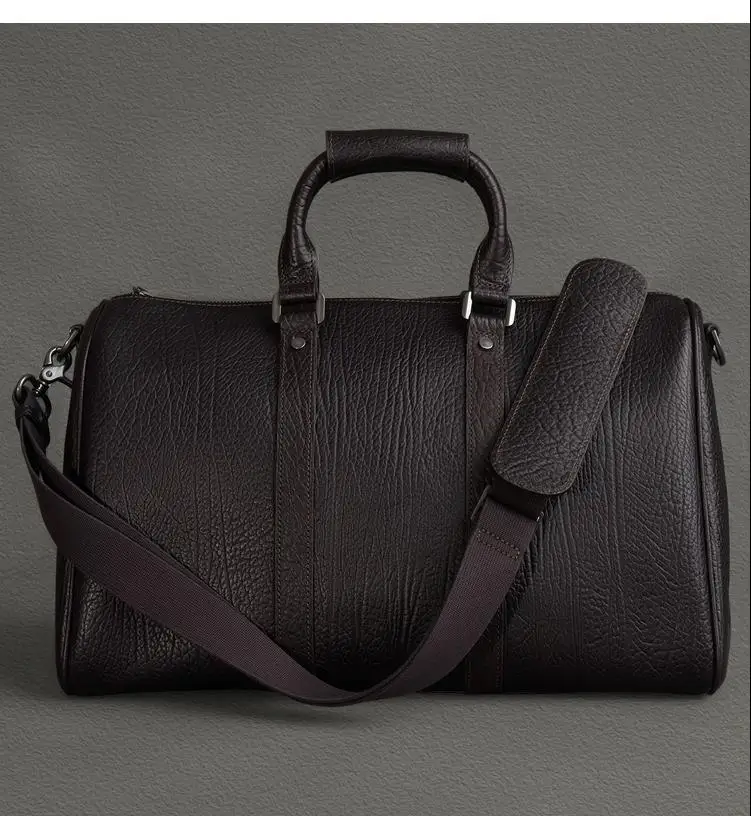 Vintage Designer handgemachte echtes Leder Herren Reisetasche Outdoor Fitness Luxus Rindsleder Damen Handtasche mit großem Fassungsvermögen – Detail 9