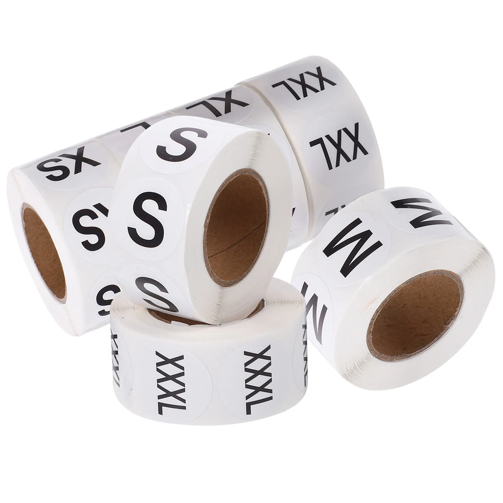 

7 Rolls Round Clothing Size Stickers Self-Adhesive Size Labels for T-Shirts Shirts and Garments Home Retail Use Easy Peel Stick