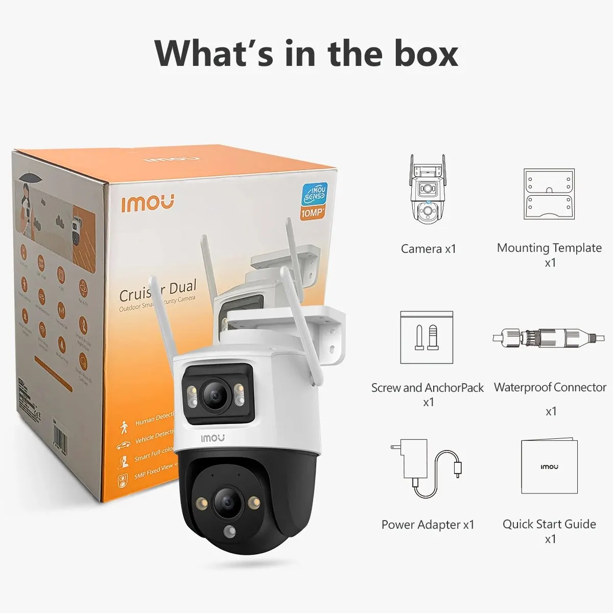 Imou Cruiser Dual 8mp/10mp Dual Lens Outdoor Pt Camera Home Security Ip Camera Ai Mens & Voertuig Detectie Bewakingscamera