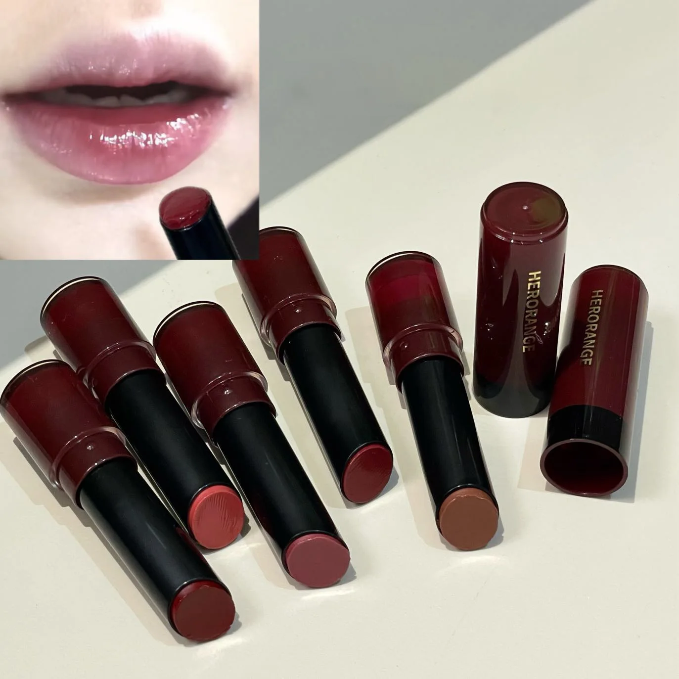 Rossetto effetto specchio con marmellata di biancospino, lucidalabbra a lunga durata, illuminante, idratante, tinta labbra nude marrone effetto gelatina