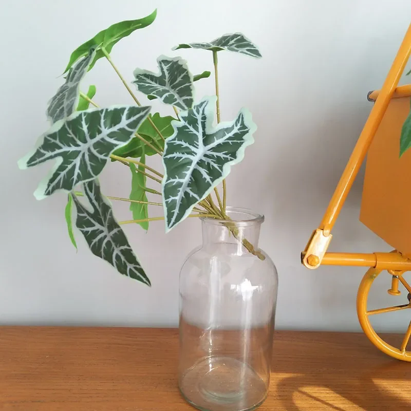 32 "große Gefälschte Pflanzen Tropical Monstera Künstliche Palme Kunststoff Blatt Wasser Anlage für Büro Schreibtisch Home Garten Grün decor – Detail 25