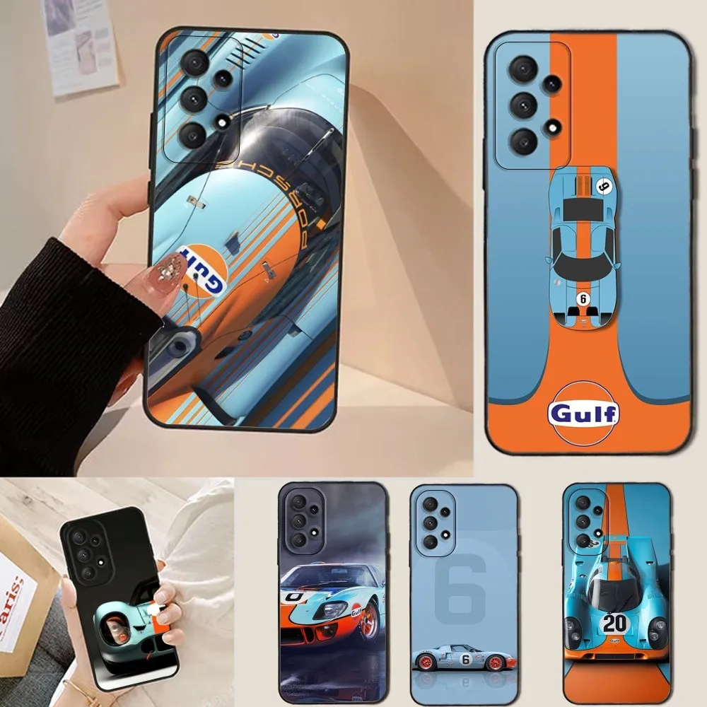 

Star G-Gulf Ra-cing Car Phone Case For Samsung Galaxy A13,A21s,A22,A31,A32,A52,A53,A71,A80,Soft Black Shell