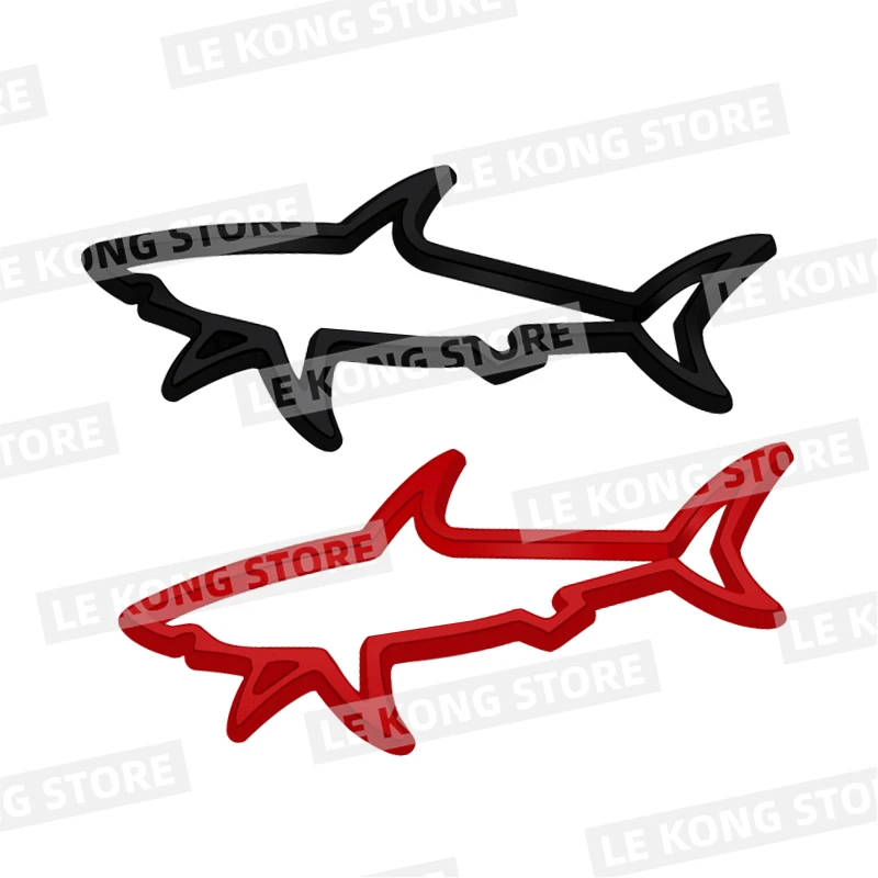 Hollow Fish Shark Badge Car Head Trunk Body Sticker Decal Emblem Accessories For Skoda Opel Jaguar Toyota Jeep Metal Car Styling