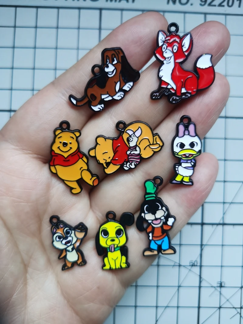 

Disney 10 PCS cartoon dog bear Pendant DIY Jewelry Necklace Earrings Bracelet Jewelry Earring Charms