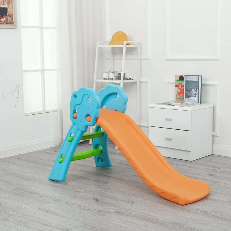 Foldable Plastic Baby Slide Multi-function Indoor Playground Mini Slide with Basket Children's Toy for Babies & Toddlerspromote
