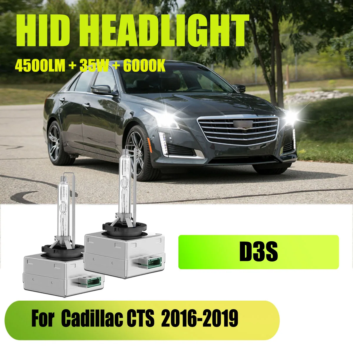 

2PCS D3S Xenon HID Lamps Original Car Headlight Bulb 6000K -Set with All Components For Cadillac CTS 2016 2017 2018 2019