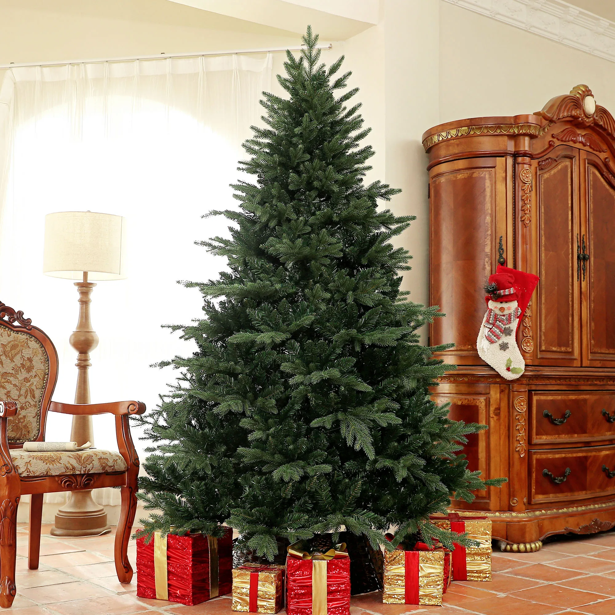 HOMCOM Árbol de Navidad artificial Spurce de 7 pies con 3116 ramas