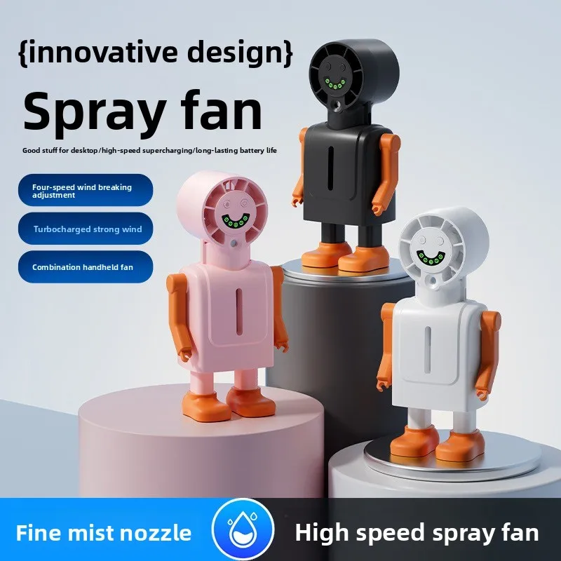 New spray handheld fan outdoor portable small fan desktop mini hydration and humidification neck fan