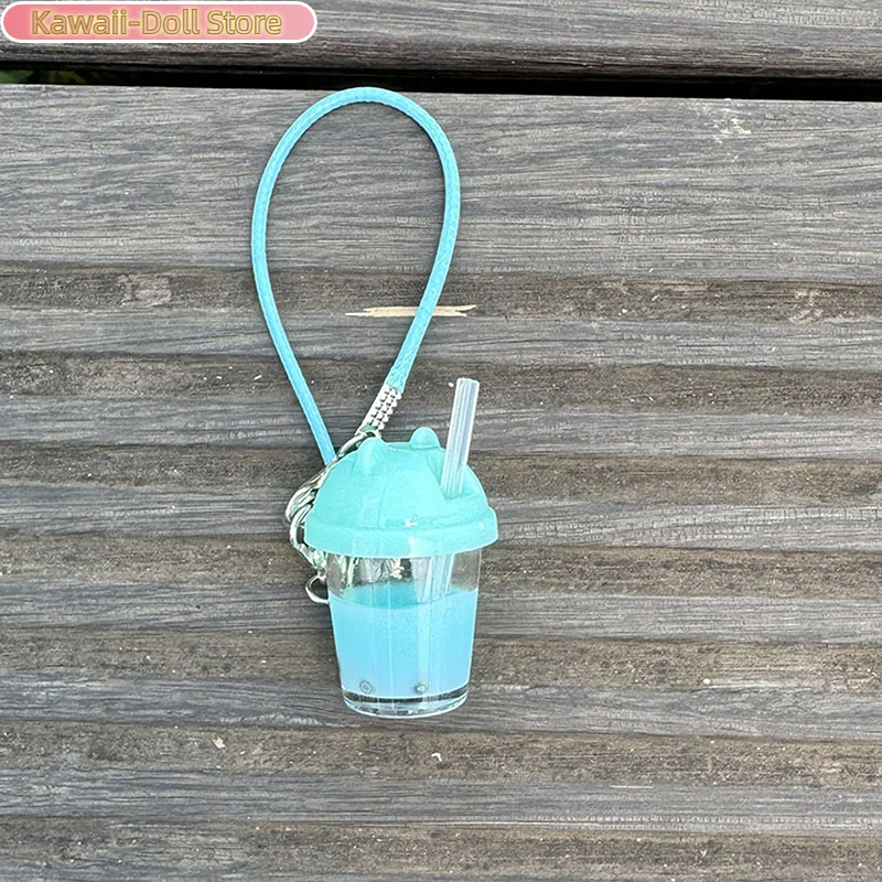 Porte-clés à breloques en forme de sachet de thé au lait, perle mignonne, modèle de Simulation de dessin animé, tasse à café, pendentif alimentaire, voiture, pendentif de sac à main, cadeau