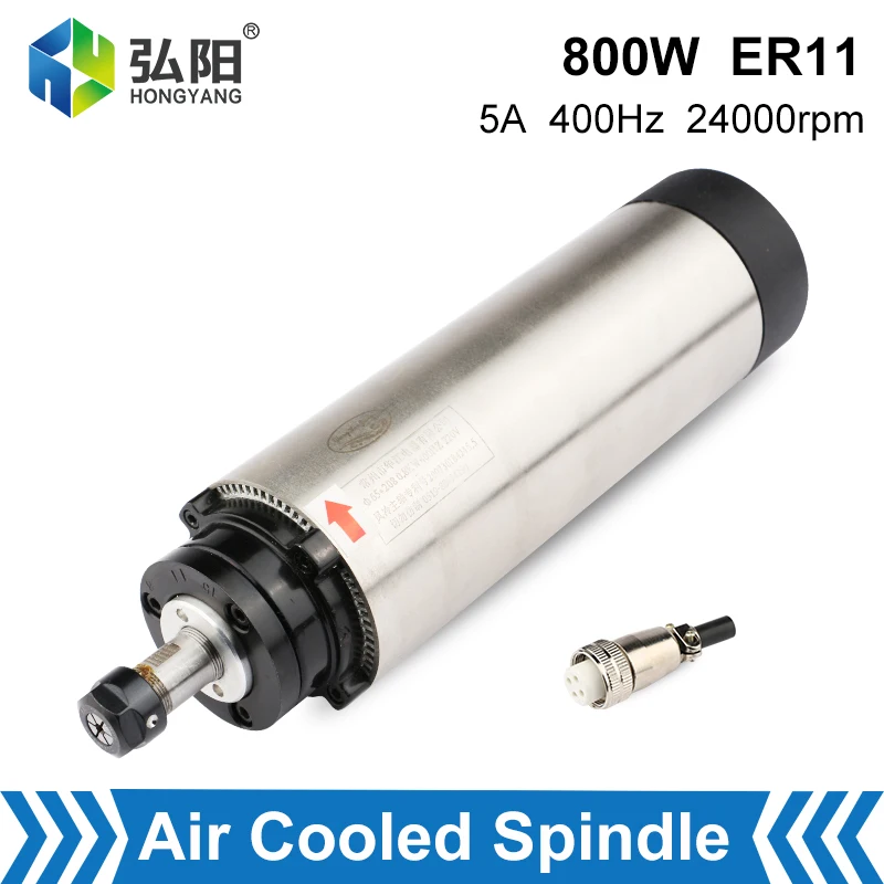 

800W ER11 CNC Spindle Φ65x208mm 24000rpm Air-Cooled Spindle Motor 220V AC Spindle Used For Wood Engraving Milling Machine