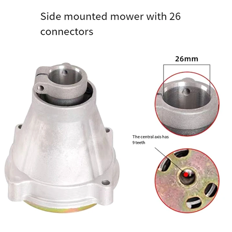 

9Teeth Shaft,26Mm Tube Connection Plate Part For 43CC 52CC,GX35 Engine, Fit For Side Carry Brush Cutter Grass Trimmer