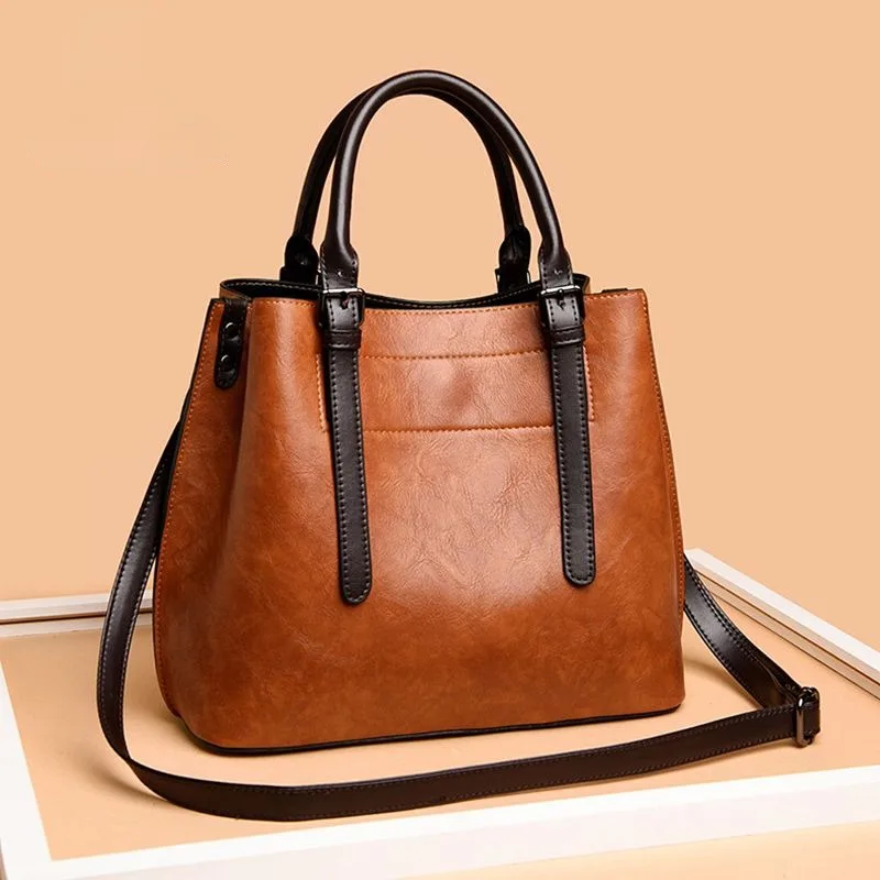 

Retro Soft Leather Hand Bill of Lading Shoulder Crossbody Bag Women New Simple and Versatile Casual Korean Version Lady Bags