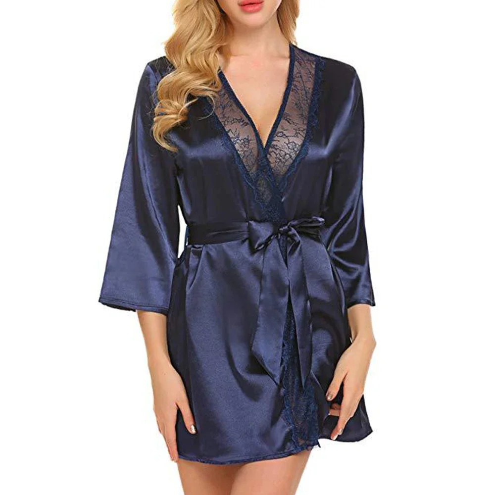 

Women Satin Silky Robe Bride Wedding Kimono Bathrobe Female Satin Sleepwear Casual Kimono Bathrobe Gown Nightgown Sexy Nightwear