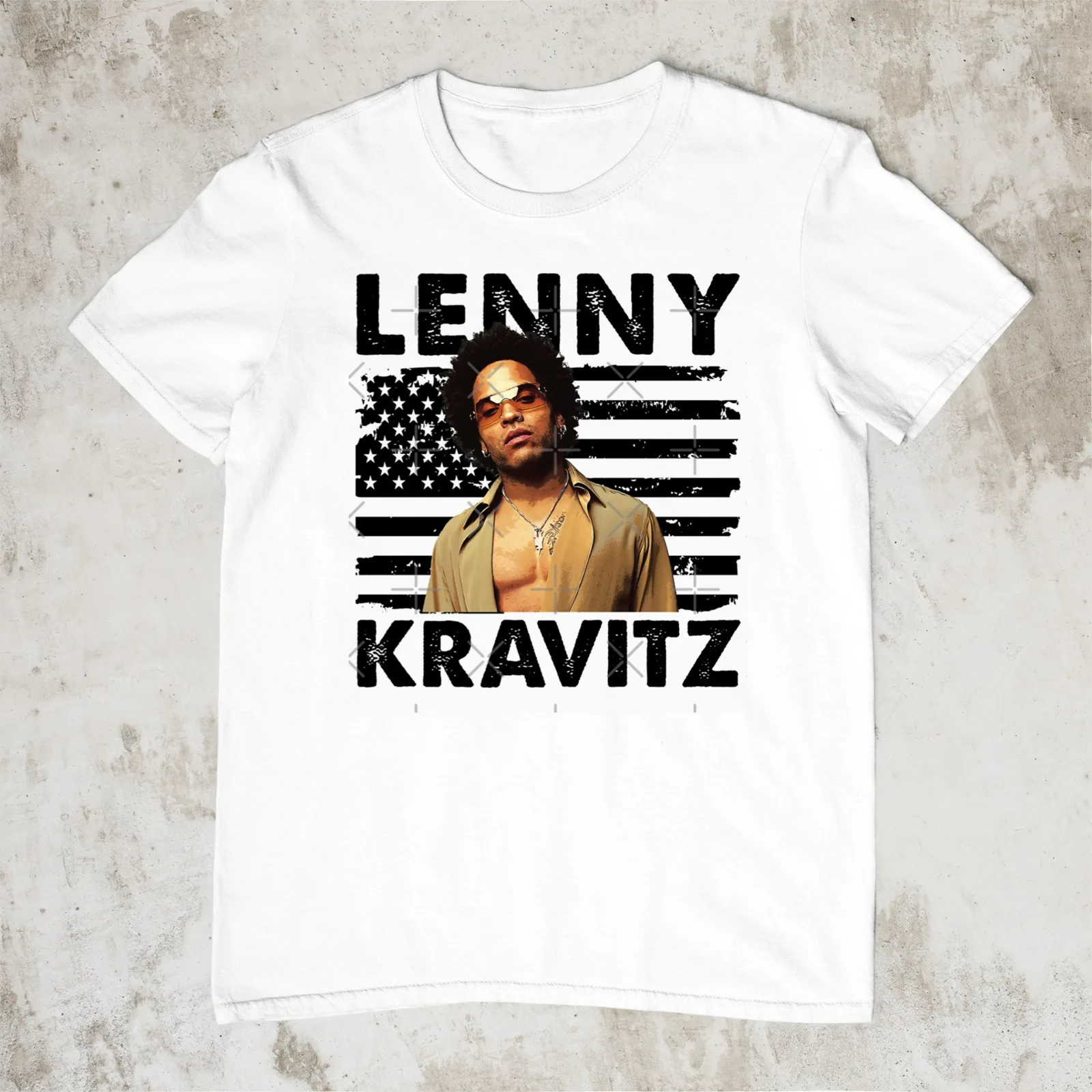 Lenny Kravitz Men T-shirt White Short Sleeve All Sizes Shirt Fan 2F101