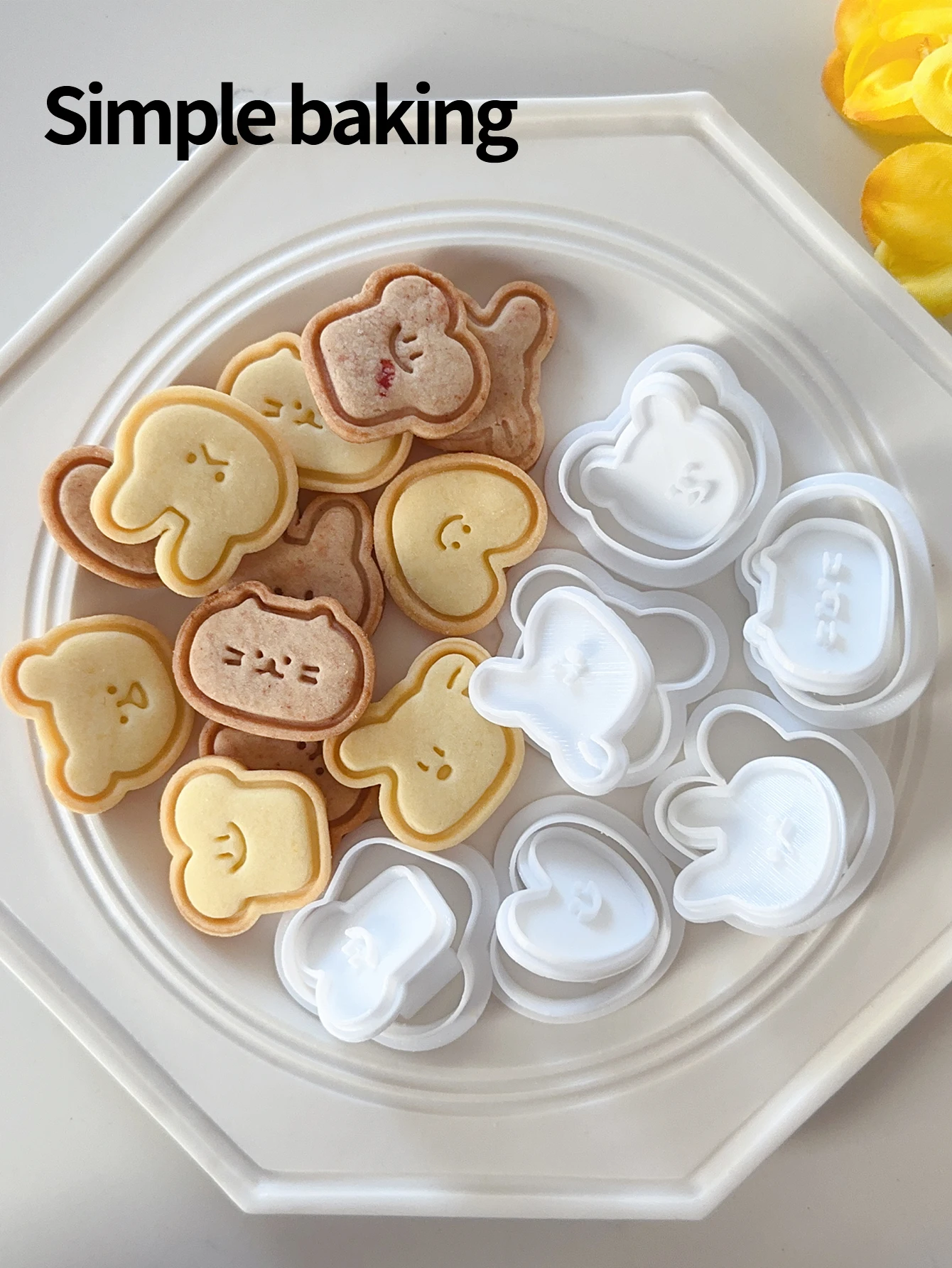 Baby Food Dogs - แม่พิมพ์คุกกี้สไตล์การ์ตูนน่ารัก (สุนัข แมว กระต่าย หัวใจ) -