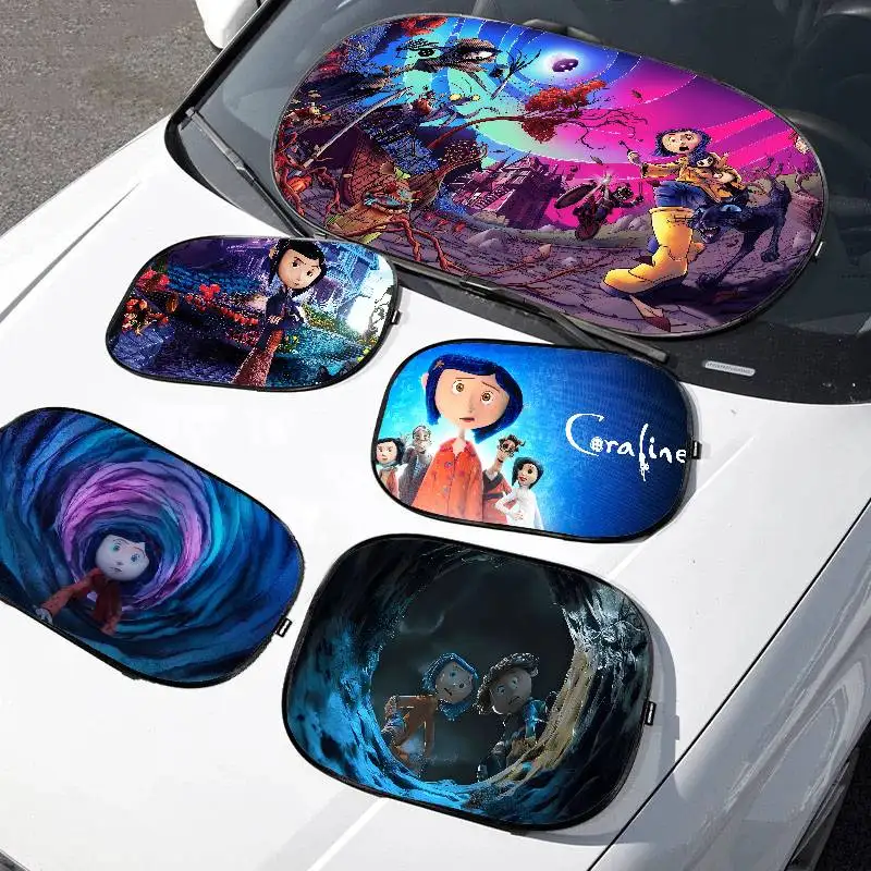 

C-Coraline Car Sun Shade Front Window Sunshade For Most Sedans SUV Blocks Max Uv Rays Keep Your Vehicle Cool