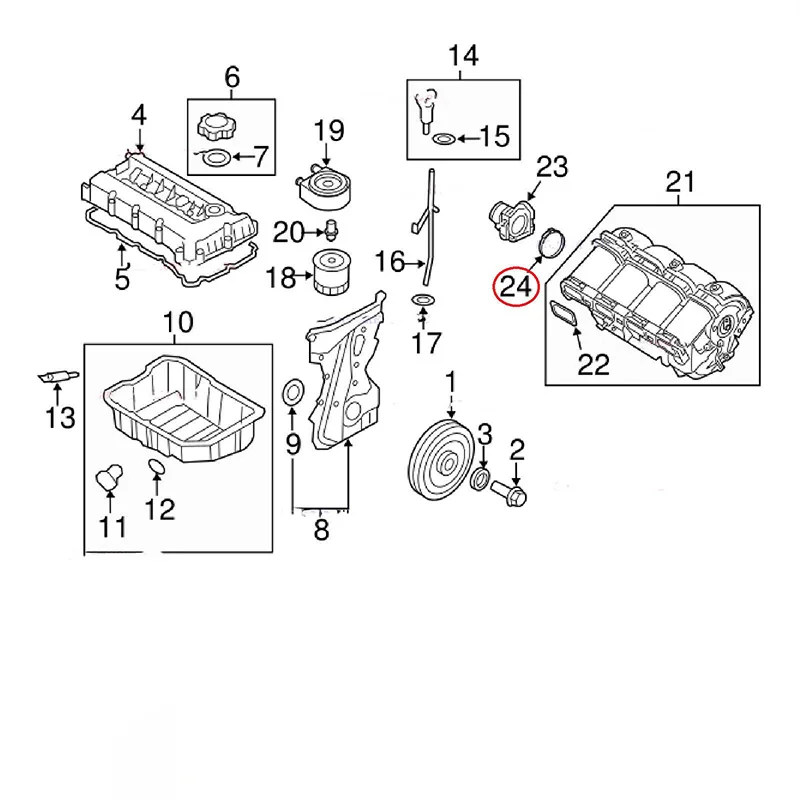 Engine Throttle Body Gasket For Santa Fe Sport  Sportage Tucson Optima Sonata Sorento 2011-2016 OEM 283122G700