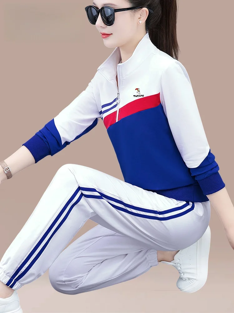 

Женский повседневный спортивный костюм TUCANO, весна 2026, комплект из двух предметов, хлопок, длинный рукав, свободный крой, модный весенний стиль