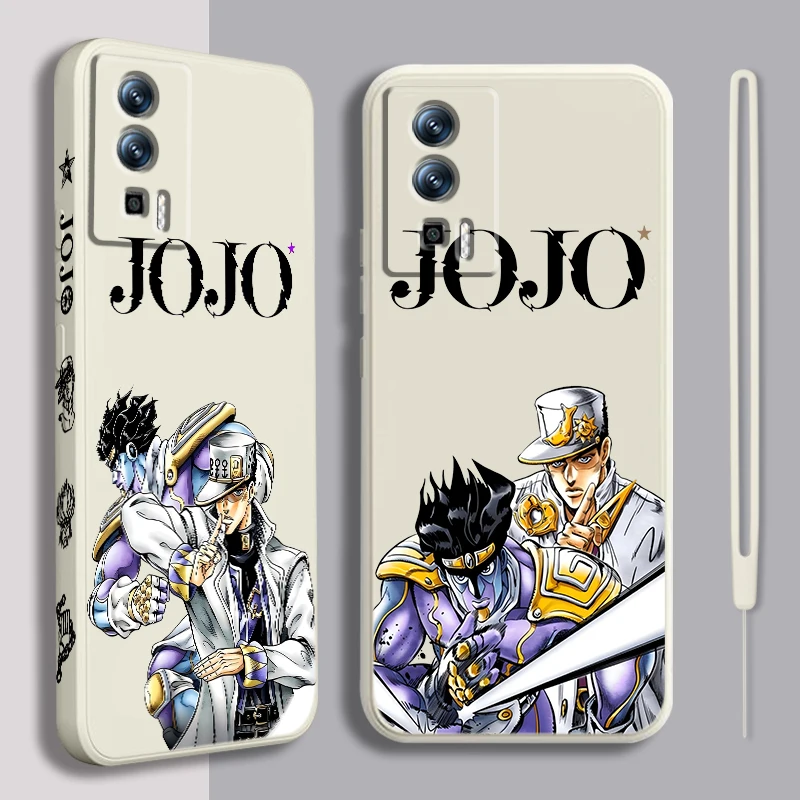 

J-Jotaro K-Kujo Cartoon Liquid Left Rope For Xiaomi Redmi 13C 12 12C K60 A1 K50 11 K40 10C 10 9A 9AT 9T 9C 5G Back Phone Case