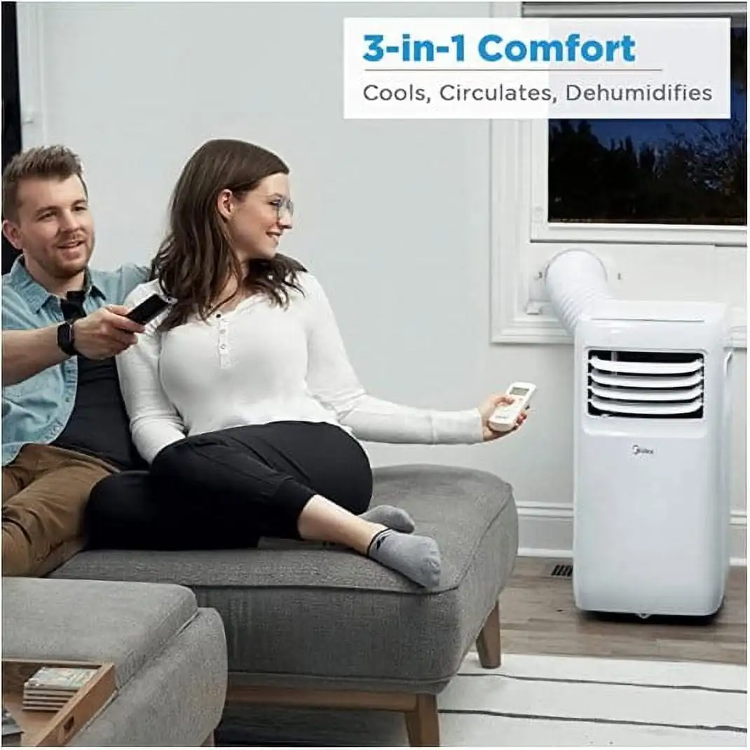 Aire acondicionado portátil 5.000 BTU (8.000 ashae BTU), 115V, con control remoto de sentido cómodo, se enfria hasta 150 pies cuadrados, MAP05R1WWT