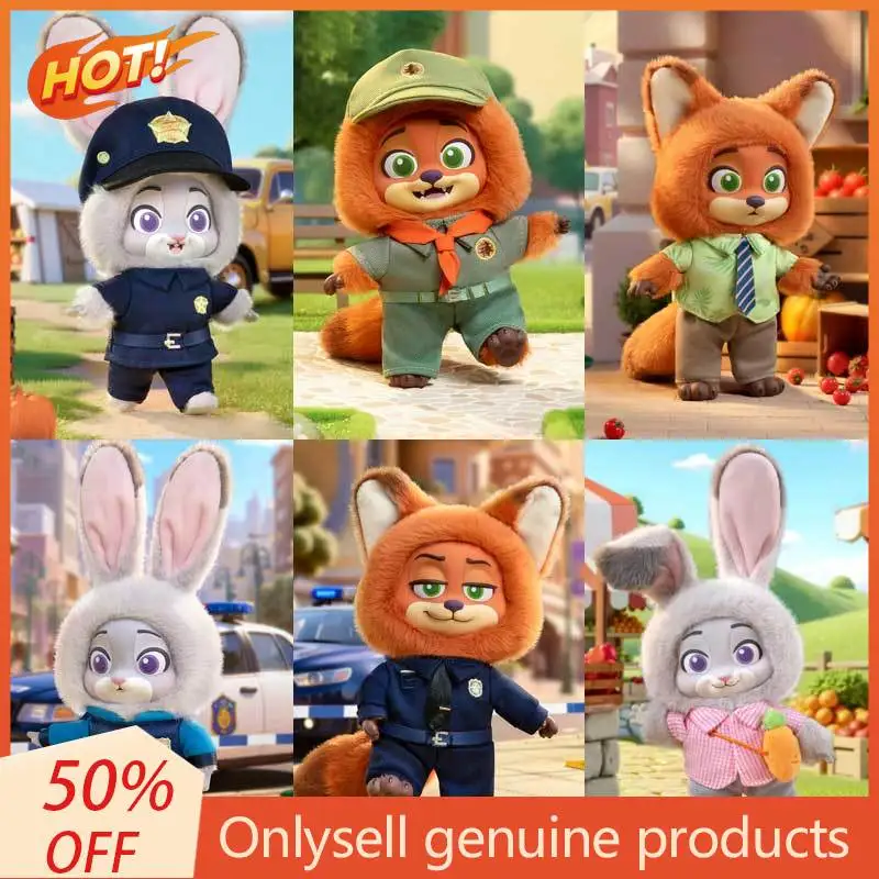 Disney animal louco city2 nick e judy's leopardo xerife crescimento viagem série brinquedo pingente caixa cega presente figura de ação