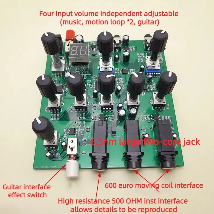 Dsp Digital Effect Device Karaoke Pre-stage Reverberation Board with Guitar Instrument Interface Microphone Amplifier Tuning