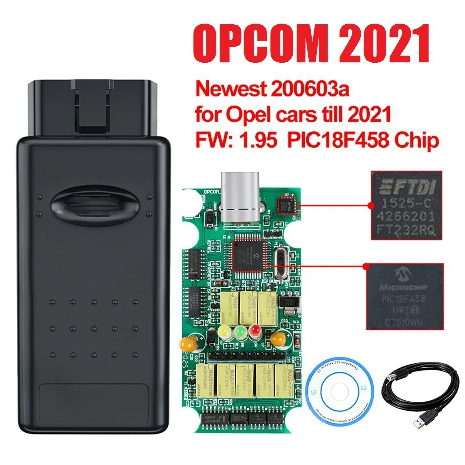 OPCOM Diagnostic Tool for O-pel: OBD Scanner with Flash Firmware PIC18F458 FTDI CAN BUS, V1.99/1.70/1.59 Read Clear Fault Code