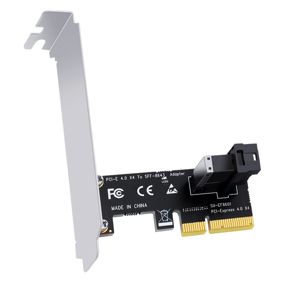 PCI Express X4 à SFF-8643 Adaptateur Riser Carte 64 Gbit/S PCIE X4 à SFF-8643 Carte D'extension Soutien U2 PCIe NVMe SSD pour Chia Minière