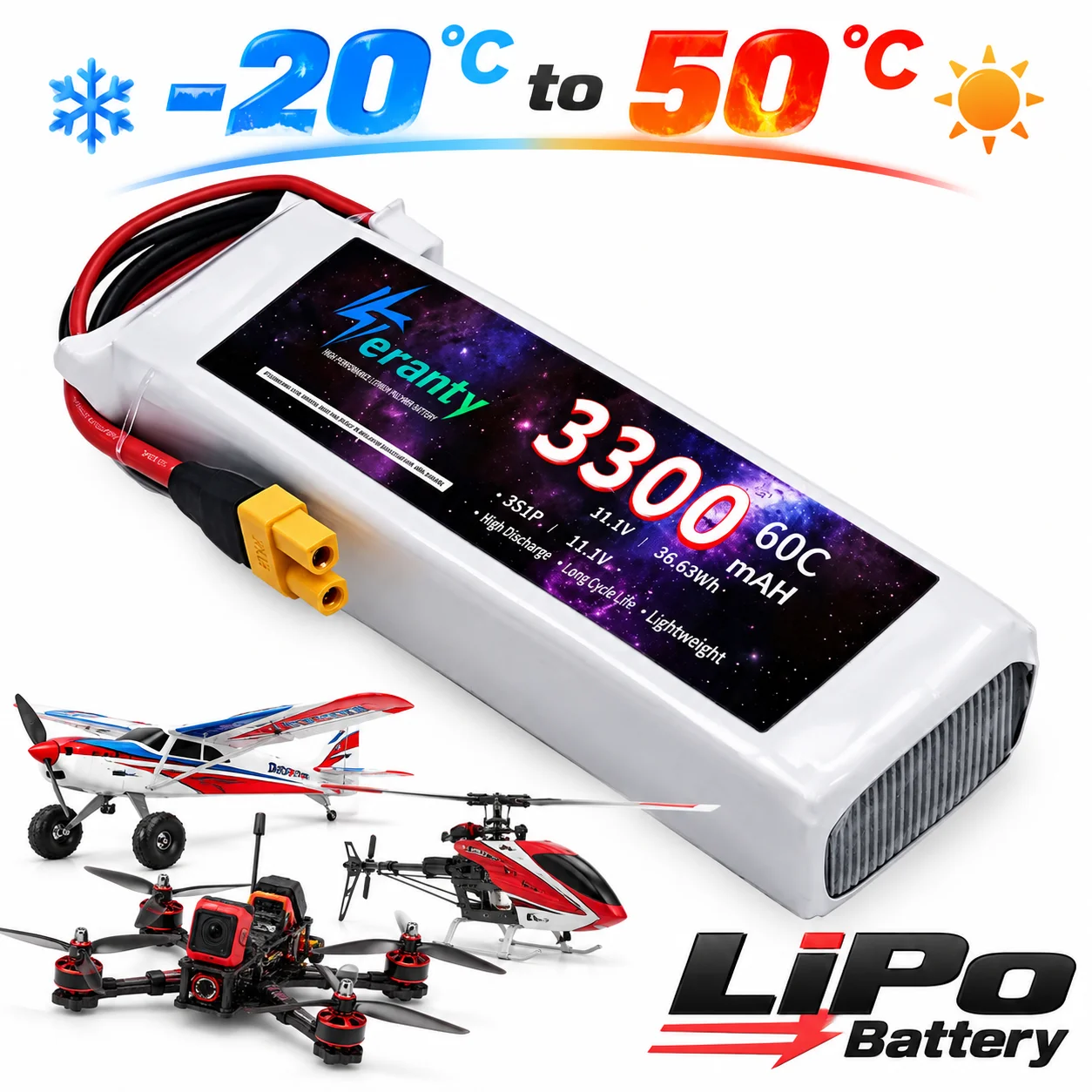 3S 11.1V 3300mAh 60C high magnification remote control drone battery remote control ship module model charging battery