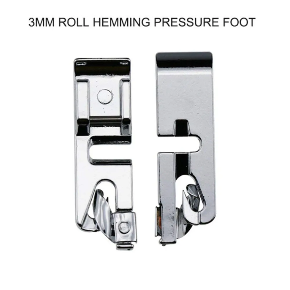 ABRW-Narrow Rolled Hem Foot Sewing Machine Hemmer Presser Foot 3 Pcs Set