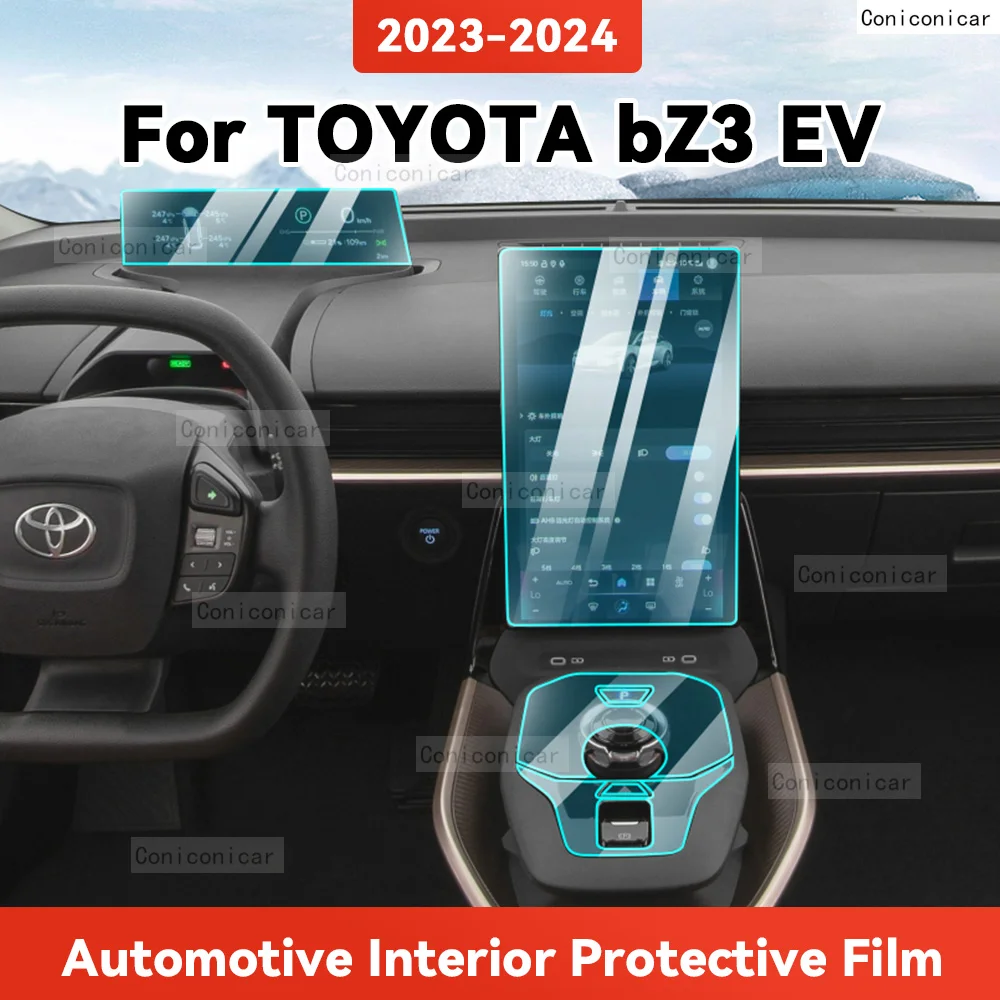 

TPU For TOYOTA BZ3 EV 2023 2024 Transparent Protective Film Car Interior Central Control Navigation Panel Auto Sticker