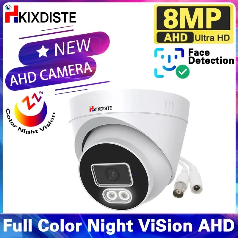 

24H Full Color 8MP Security Cctv AHD Dome Camera 5MP Night Vision Luminous 2Led 6in1 Signal Indoor Sphere Ceiling For Home 4K