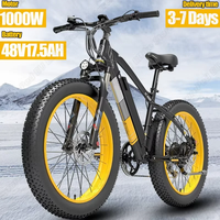 LANKELEISI XC4000 1000W Motor Electric Bicycle 26 Inch Fat Tire Bicycle Beach POWER Electric Bike 48V 17.5AH Mountain Ebike