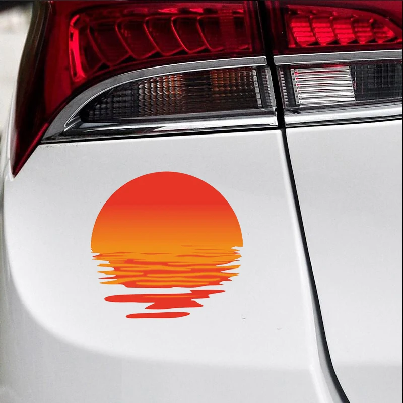 Sunset Car Stickers Vinyl Palm Tree Auto Decals Charm Side Window Cover Automobile Tuning Decor Accessories  Styling